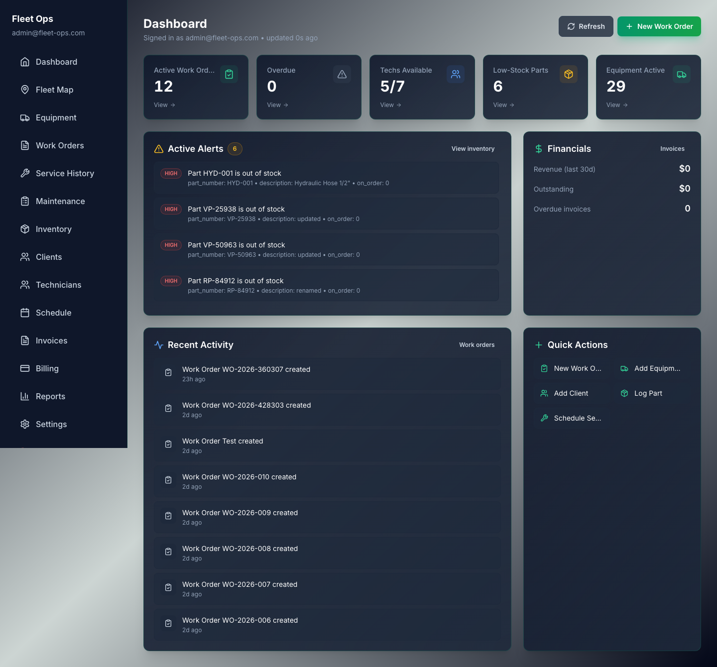 Fleet OMS — Operations Dashboard